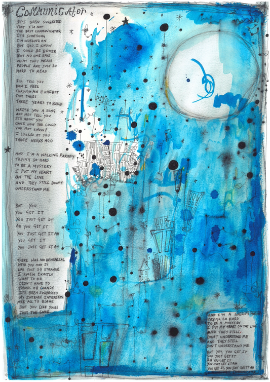 Communicator Lyric sheet ART PRINT